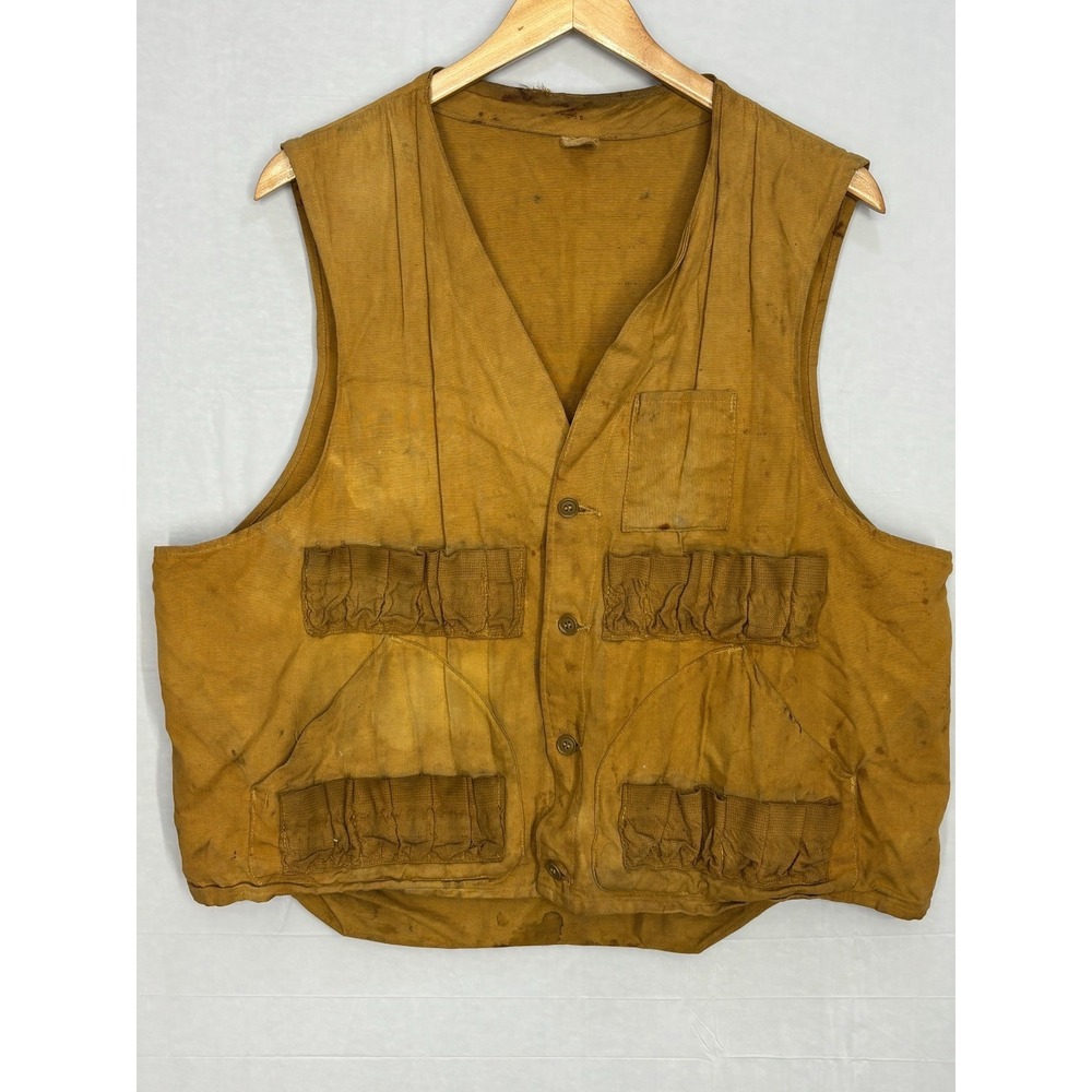 Redhead Button Front Hunting Vest Mens Brown Pocket Outdoor Comfort Vintage